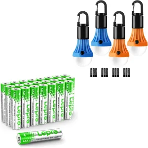 Lepro LED Camping Lantern 3 Lighting Modes and Lepro AAA Batteries 24 Pack