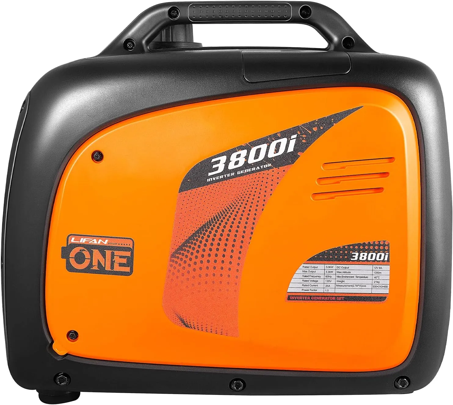 LIFAN 3500W Portable Inverter Generator, Gas Powered, Super Quiet, Electric Start, Portable Outdoor Generator for Home Backup, RV, Camping