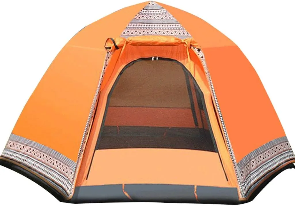 Lightweight Backpacking Tent Windproof Camping Tent Awning Family Tent Two Doors Double Layer with Aluminum Rods for Outdoor Camping Family