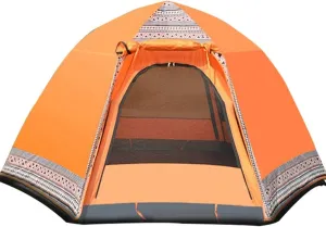 Lightweight Backpacking Tent Windproof Camping Tent Awning Family Tent Two Doors Double Layer with Aluminum Rods for Outdoor Camping Family