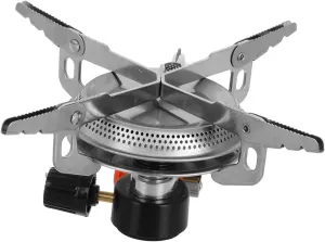 Lightweight Folding Gas Stove Portable Single Burner for Camping Hiking Outdoor Cooking with Electronic Ignition System Compact Design for Convenient Transport