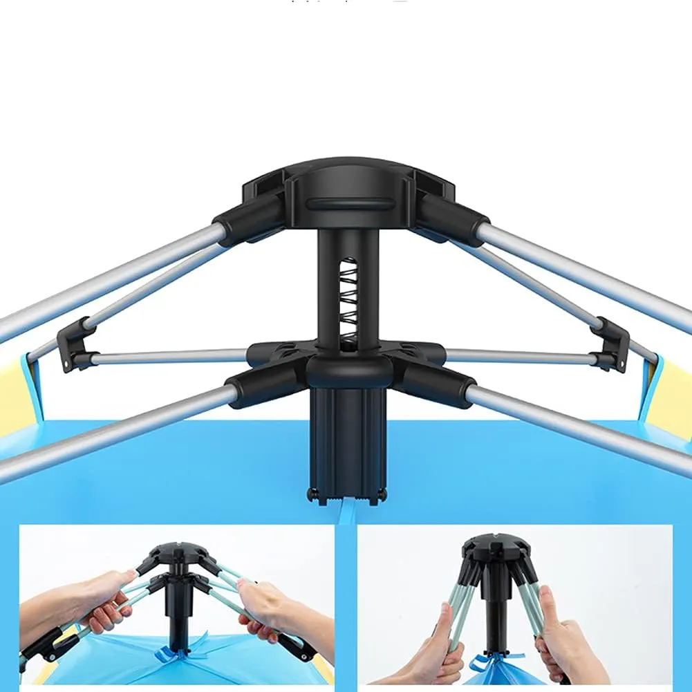 Lightweight Instant Pop Up Tent for 3 to 4 Person Automatic Opening Hydraulic Double Layer Portable Automatic Tent Family Camping Tent with Porch