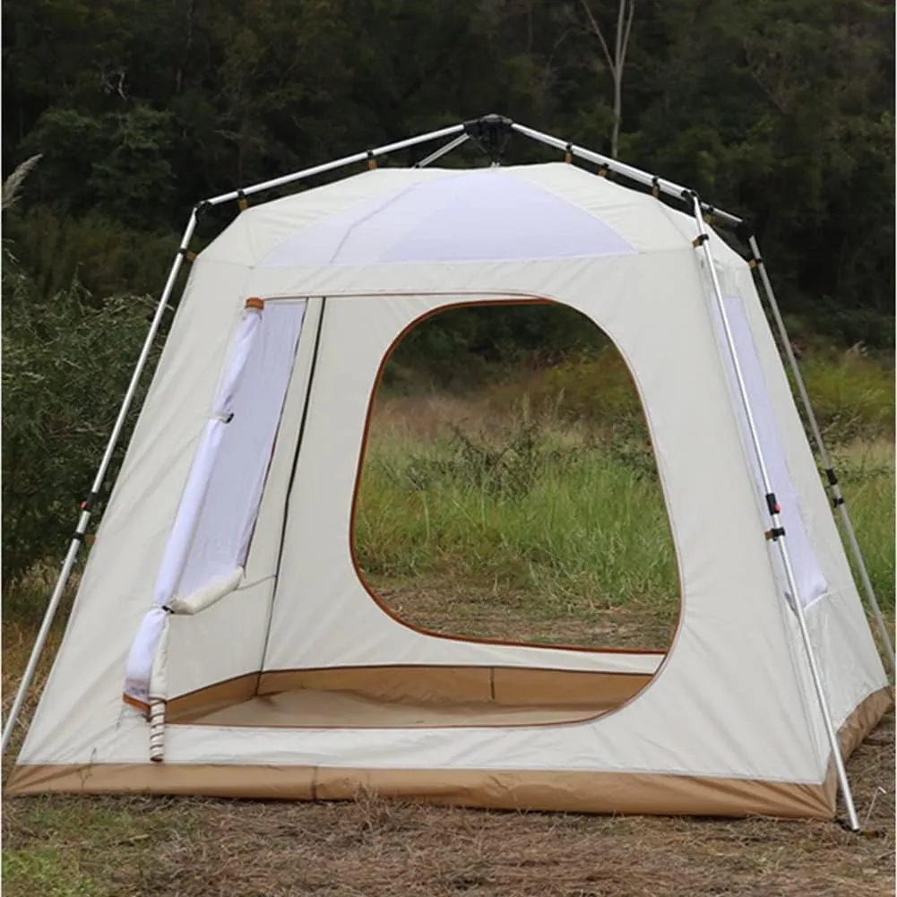 Lightweight Instant Pop Up Tent for 3 to 4 Person Automatic Opening Hydraulic Double Layer Portable Automatic Tent Family Camping Tent with Porch