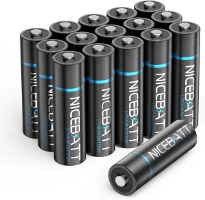 Lithium AA Batteries 3500mAh 16 Count, 1.5V High Capacity Double A Battery for Blink Camera Freezer Thermometer etc