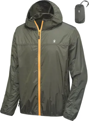 Little Donkey Andy Men's Lightweight Packable Sun Protection Jacket Quick Dry Full Zip Hooded Windbreaker for Hiking