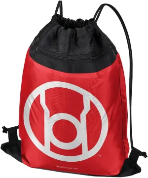LOGOVISION Green Lantern Blackest Night Red Lantern Logo Drawstring Backpack Sports Bag Sackpack 17" x 13", Perfect for Gym, Yoga or Practice