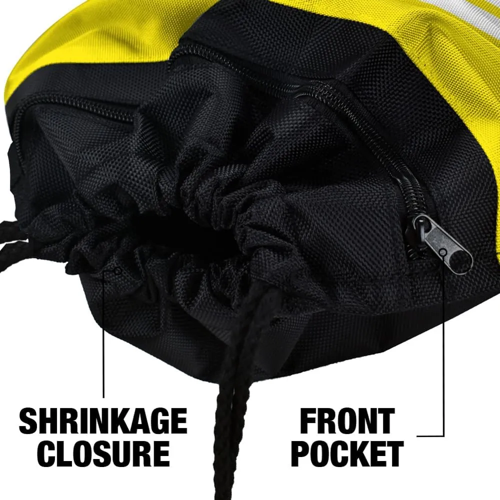 LOGOVISION Green Lantern Blackest Night Sinestro Corps Yellow Lantern Logo Drawstring Backpack Sports Bag Sackpack 17" x 13", Perfect for Gym, Yoga or Practice