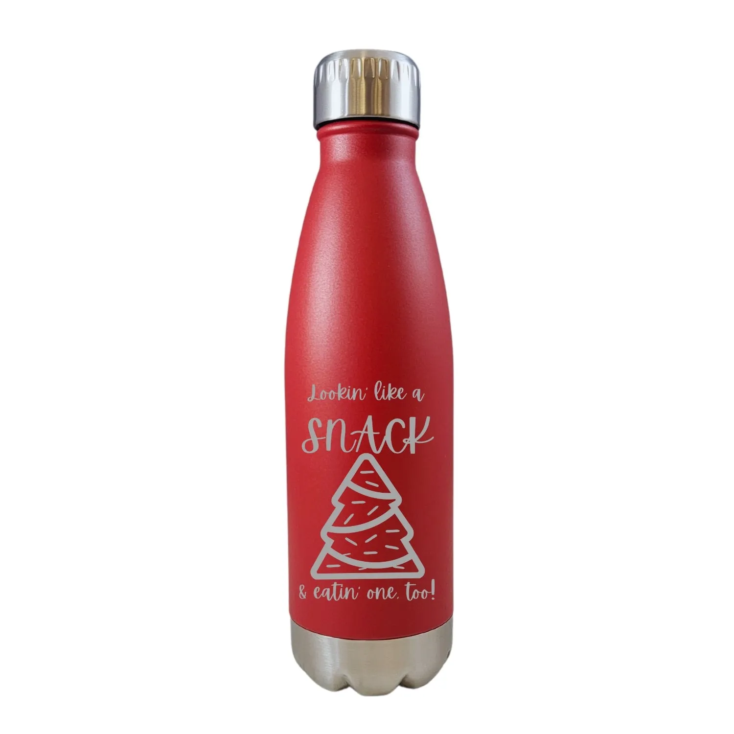 Lookin Like a Snack Christmas Tree Cake Red 17oz Water Bottle LA5172