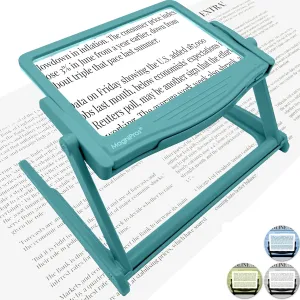 MAGNIPROS Patented 5X Large LED Page Magnifier with Detachable Stand | Eye Caring 3 Color Light Modes & Anti-Glare Lens to Reduce Eye Strain-Ideal for Reading Fine Print, Crafting, Low Vision Seniors
