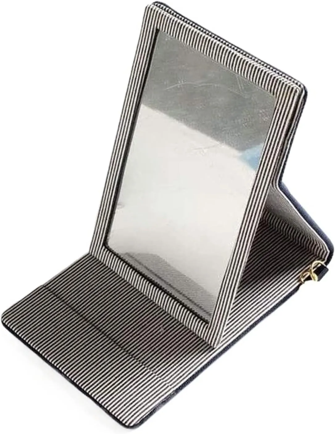 Makeup Mirror, Pure Collapsible Portable Mirror, Foldable Vanity Mirror, Tassel Pendant Mirror, Dark Blue. Living Room