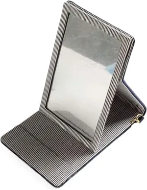 Makeup Mirror, Pure Collapsible Portable Mirror, Foldable Vanity Mirror, Tassel Pendant Mirror, Dark Blue. Living Room