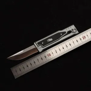 MASALONG Survival Camping D2 Folding Knife Outdoor Edc Tactical Knife with Aviation Aluminum Alloy Tool Handle in Titanium Plating (Semicircle)