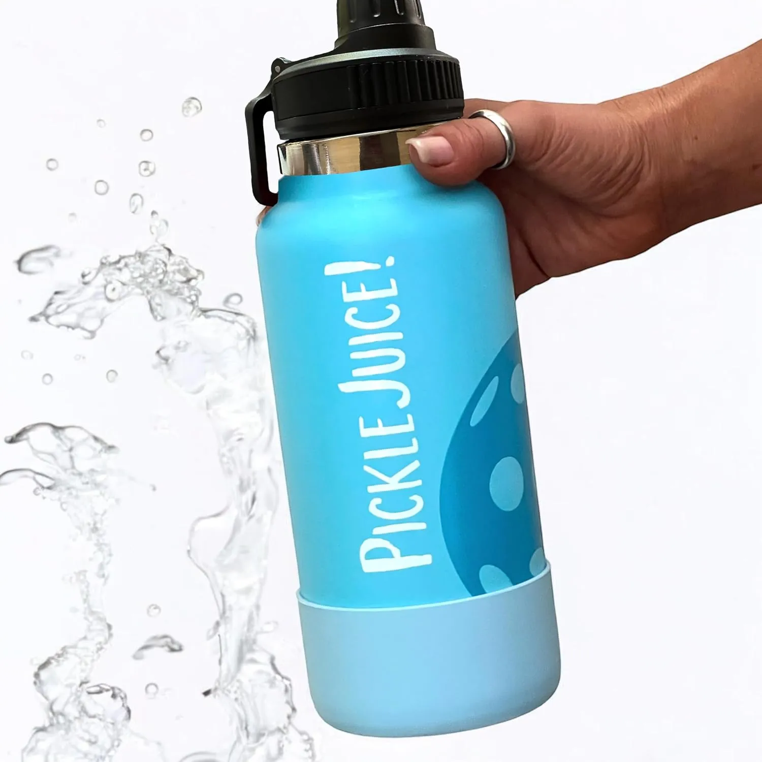 MAUI PICKLEBALL CO.™ Pickleball Water Bottle 32oz Insulated Stainless Steel Water Bottle PickleBall Accessories Pickleball Gifts SWIG Lid with Carry Handle