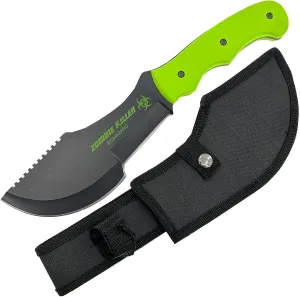MedievalDepot Full Tang Knife (11 Inches) - Premium Stainless Steel Blade, Serrated Spine, ABS Handle, Secure Nylon Sheath - Ideal for Carving, Camping, Hunting, Survival