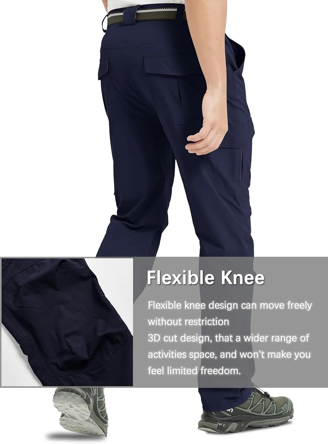 Men's Cargo Hiking Pants Lightweight Water Resistant Quick Dry Outdoor Fishing Travel Climbing Work Pants