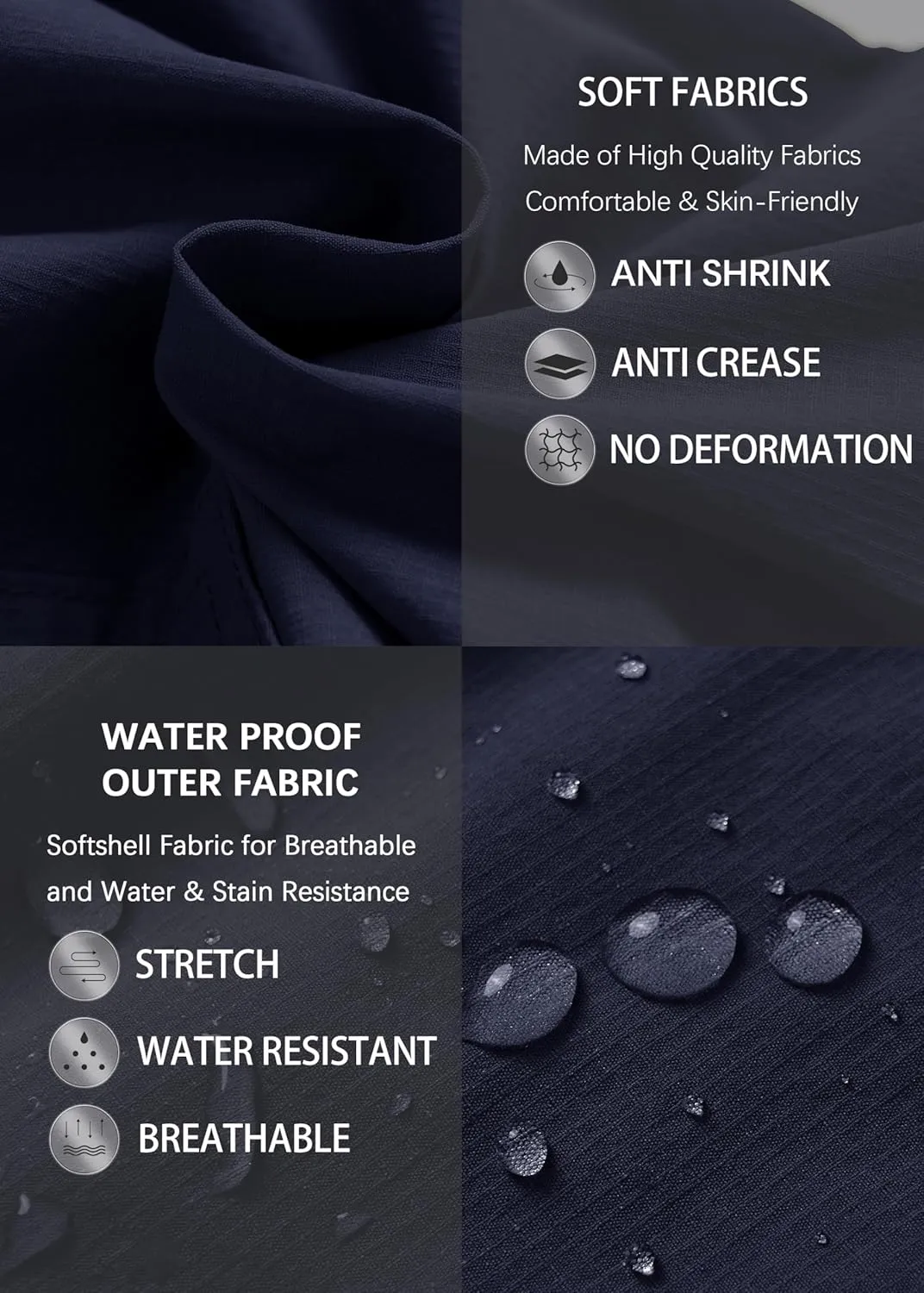 Men's Cargo Hiking Pants Lightweight Water Resistant Quick Dry Outdoor Fishing Travel Climbing Work Pants