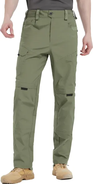 Men's Tactical Pants Flex Stretch Water Resistant Cargo Pants Lightweight EDC Outdoor Hiking Work Pants