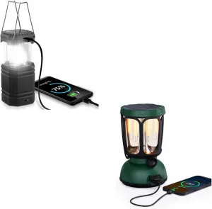 Mesqool LED Camping Lantern Rechargeable Hand Crank Flashlight Solar Lanterns for Power Outages