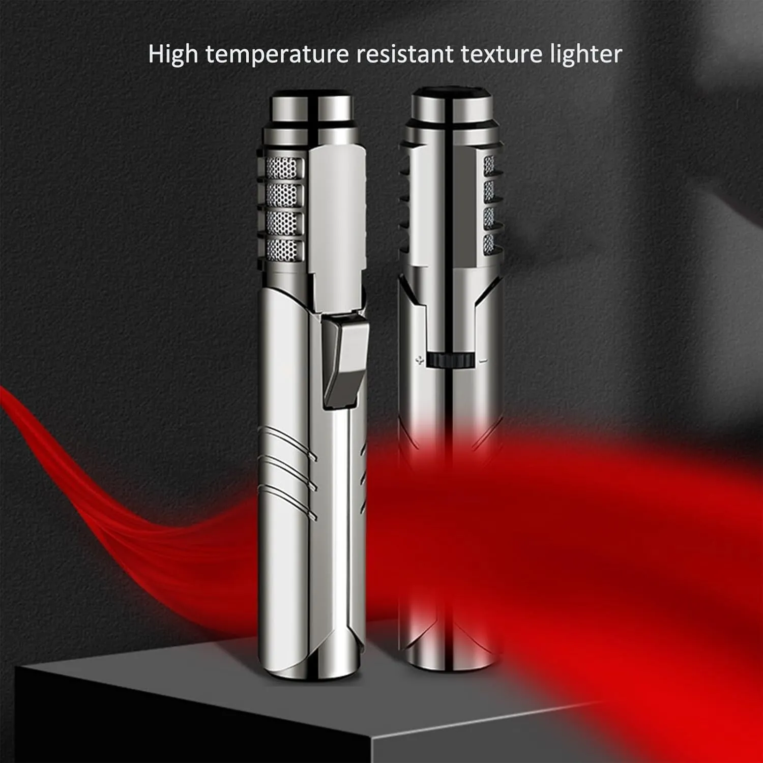 Metal Butane Torch Lighter Windproof Jet Flame Rechargeable Gas Portable(#30c4a1)