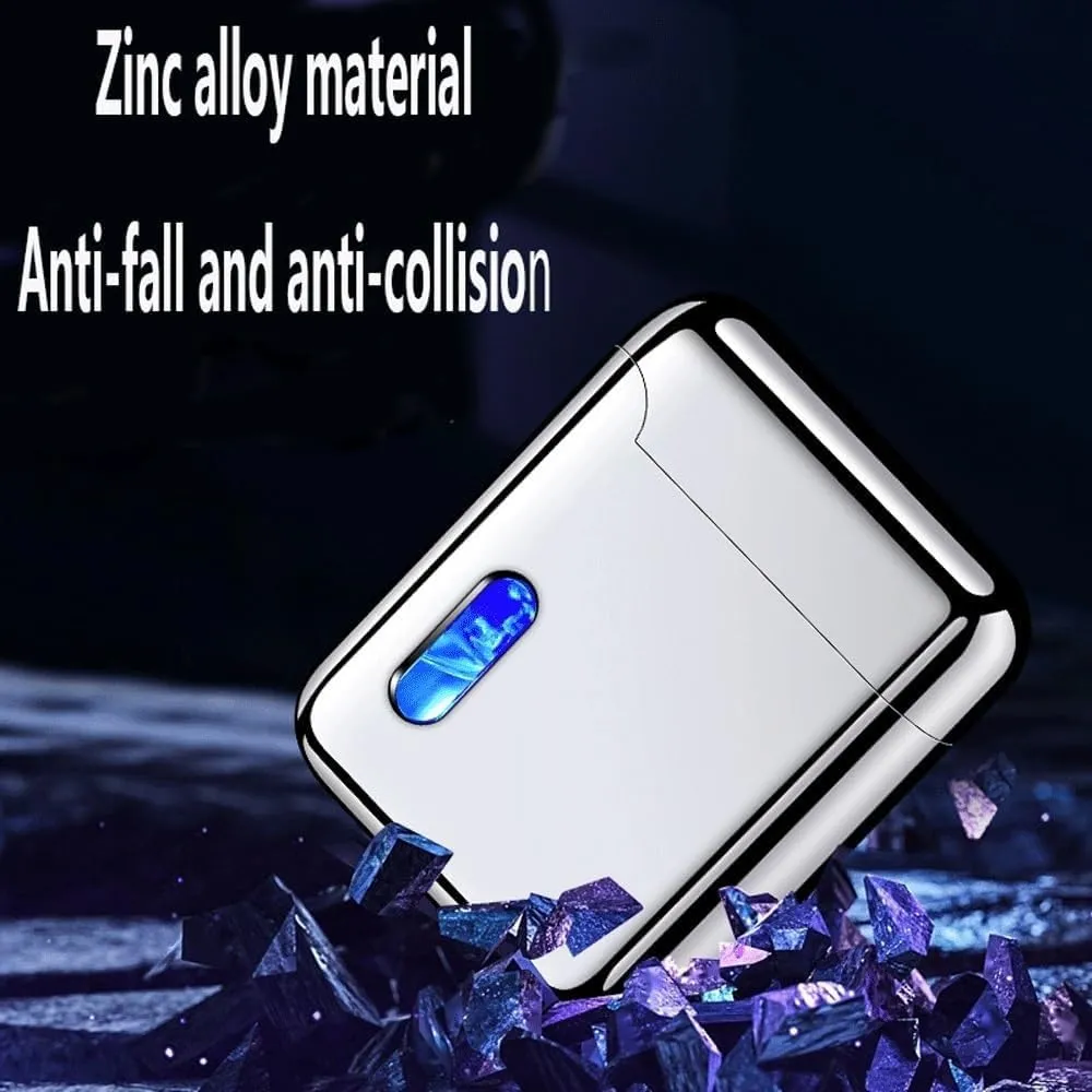 Metal Butane Windproof & Waterproof Adjustable Flame Lighter, Torch, Candle, Camping, Indoor/Outdoor, Silver