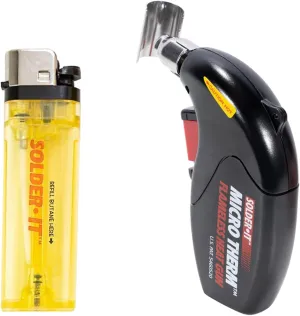 Micro Therm Butane Heat Gun (MJ-600) | Flameless Mini Heat Gun with Detachable Heat Deflector | Piezo Electric Ignition and Butane Refill Tank | for Heat Shrink and PVC Bending