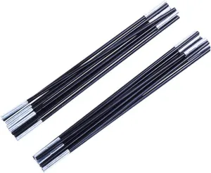 Mikikit 2Pcs Fiberglass Tent Pole Replacement Kit Sections Each Durable Support Bar for Camping Hiking Trekking Compatible with Multiplayer Tents