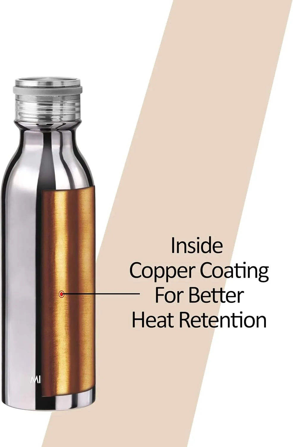 Milton Glitz 600 Vacuum Insulated Thermosteel Water Bottle/Flask | 20 oz | 580 ml | 24 hours Hot & Cold, 18/8 Stainless Steel, BPA Free, Food Grade, Leak-Proof | Silver