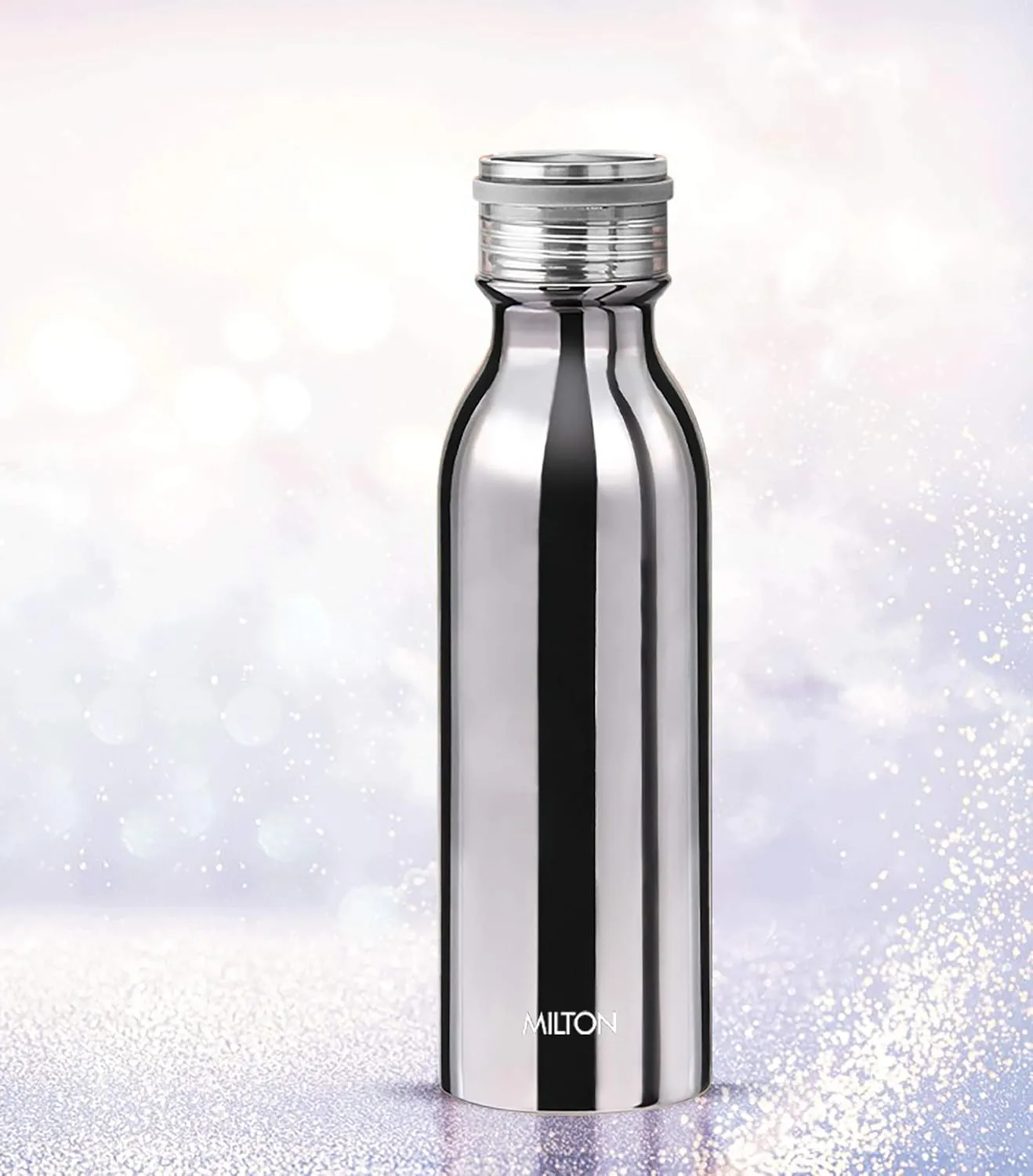 Milton Glitz 600 Vacuum Insulated Thermosteel Water Bottle/Flask | 20 oz | 580 ml | 24 hours Hot & Cold, 18/8 Stainless Steel, BPA Free, Food Grade, Leak-Proof | Silver