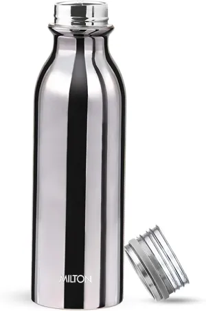 Milton Glitz 600 Vacuum Insulated Thermosteel Water Bottle/Flask | 20 oz | 580 ml | 24 hours Hot & Cold, 18/8 Stainless Steel, BPA Free, Food Grade, Leak-Proof | Silver