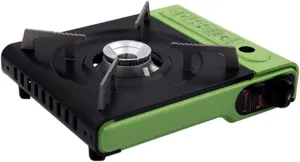 Mini Camping Stove Burner - Portable Butane Stove for Camping, Picnic, Outdoor - Single Burner Camp Stove, Camping and Backpacking Essentials (Gray : Green)