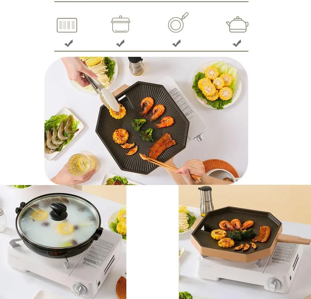 Mini Camping Stove Portable Butane Gas Stove Automatic Ignition with Carrying Case (Color : Pink, Size : 34.7 * 10.6 * 26cm)