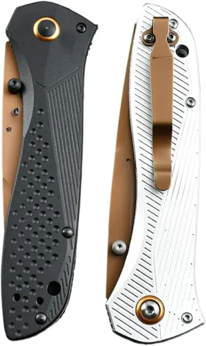 Mini pocket knife, CPM MagnaCut blade, 6061 space aluminum handle, perfect for outdoor use, camping, hiking, fishing (white)