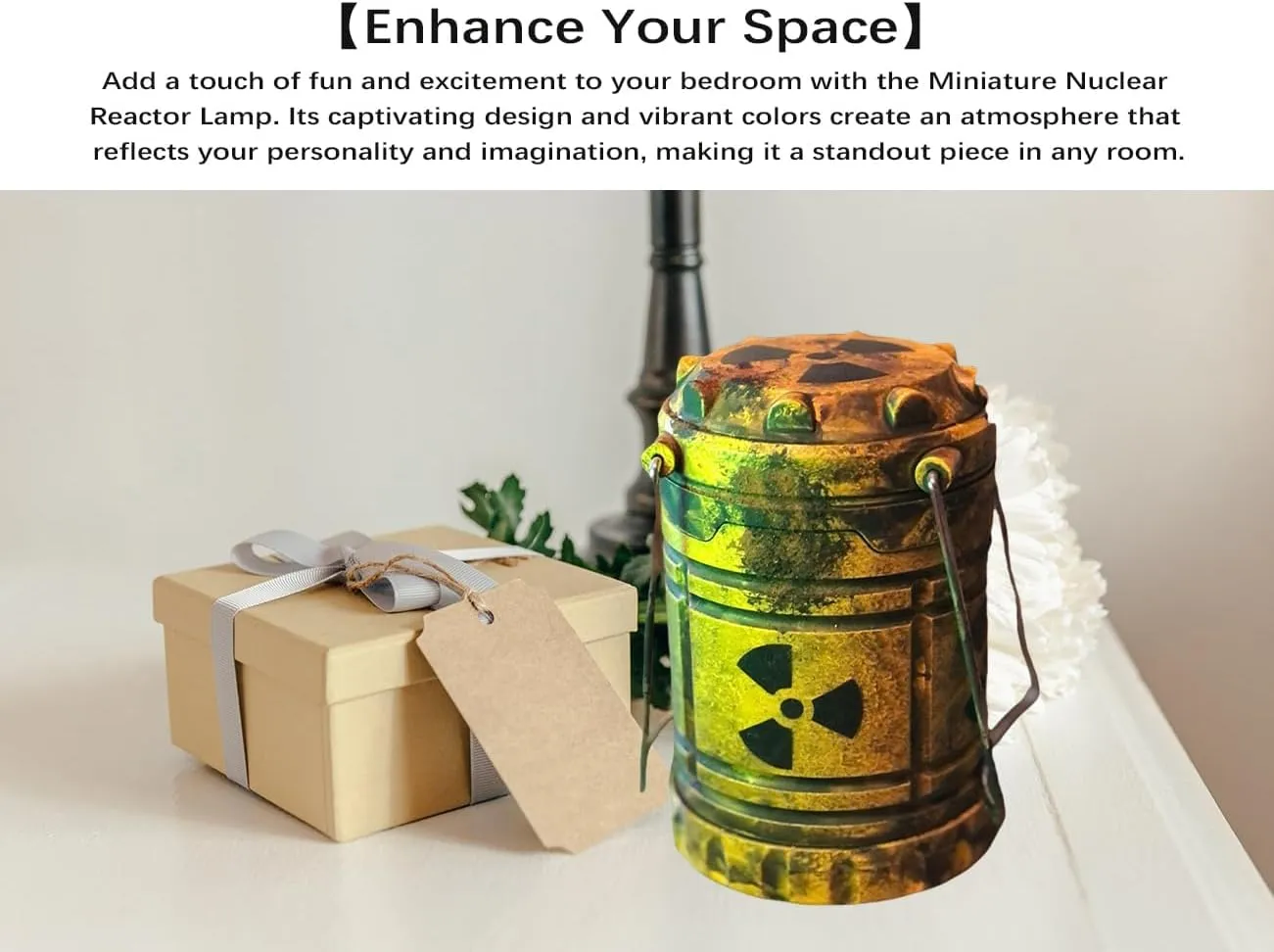 Miniature Nuclear Reactor Lantern/lamp, Portable Camping Lantern, Collapsible Camping Lantern, Funny Lamp for Bedroom, Lantern Centerpieces for Tables, Funny Lamp (Golden*2)
