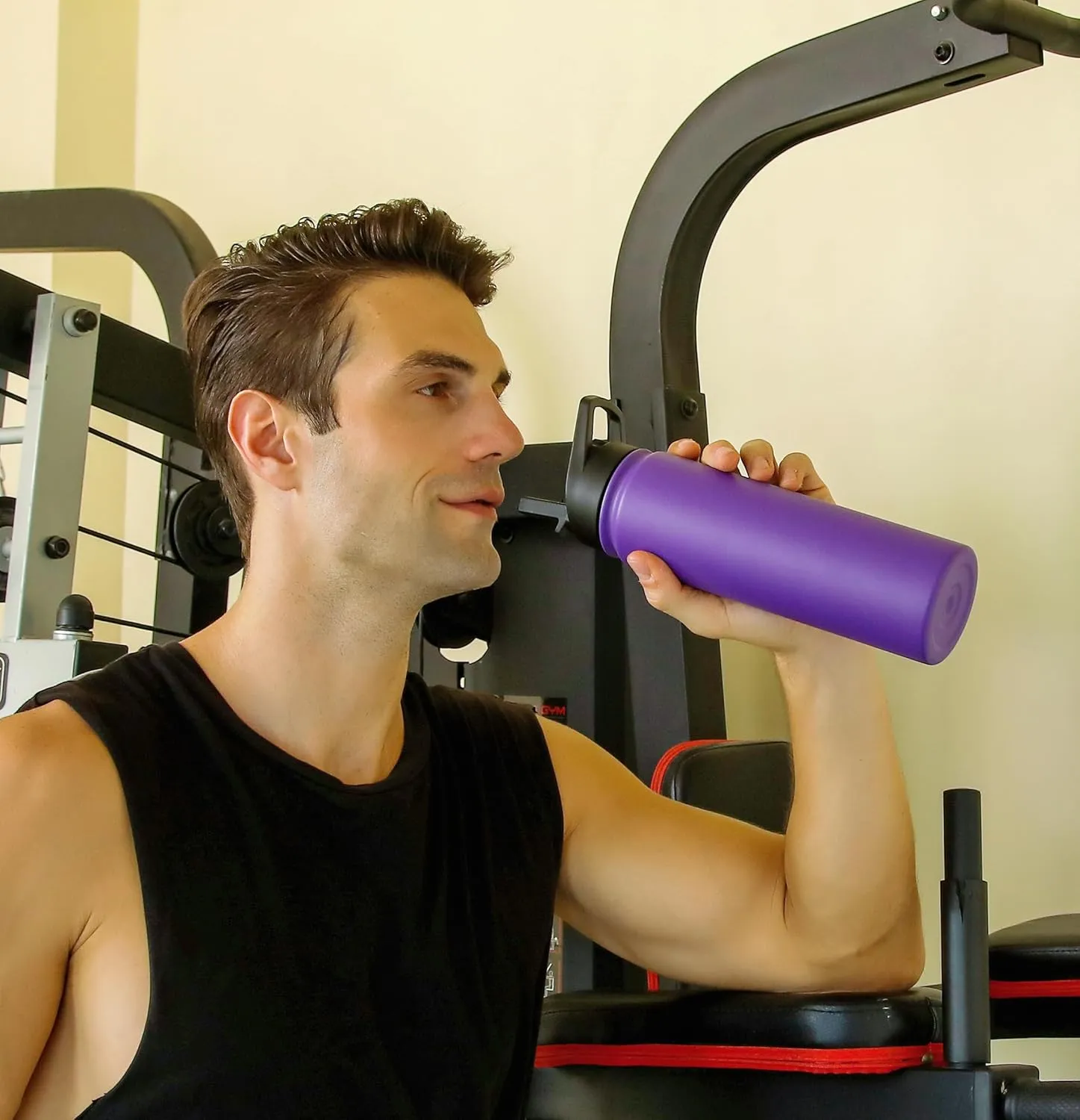 mininoo 24 oz Insulated Water Bottle with Straw Lid, Stainless Steel Double Wall Vacuum, Leak Proof, BPA Free, Keep Cold for 24H & Hot for 12H-2 pack(Purple)