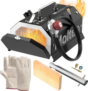 MMasters Single Burner Propane Forge for Home and Professional, Ideal for Forging Damascus Steel Knives, Blacksmithing Tools, Durable Gas Forge with Efficient Heating and Performance