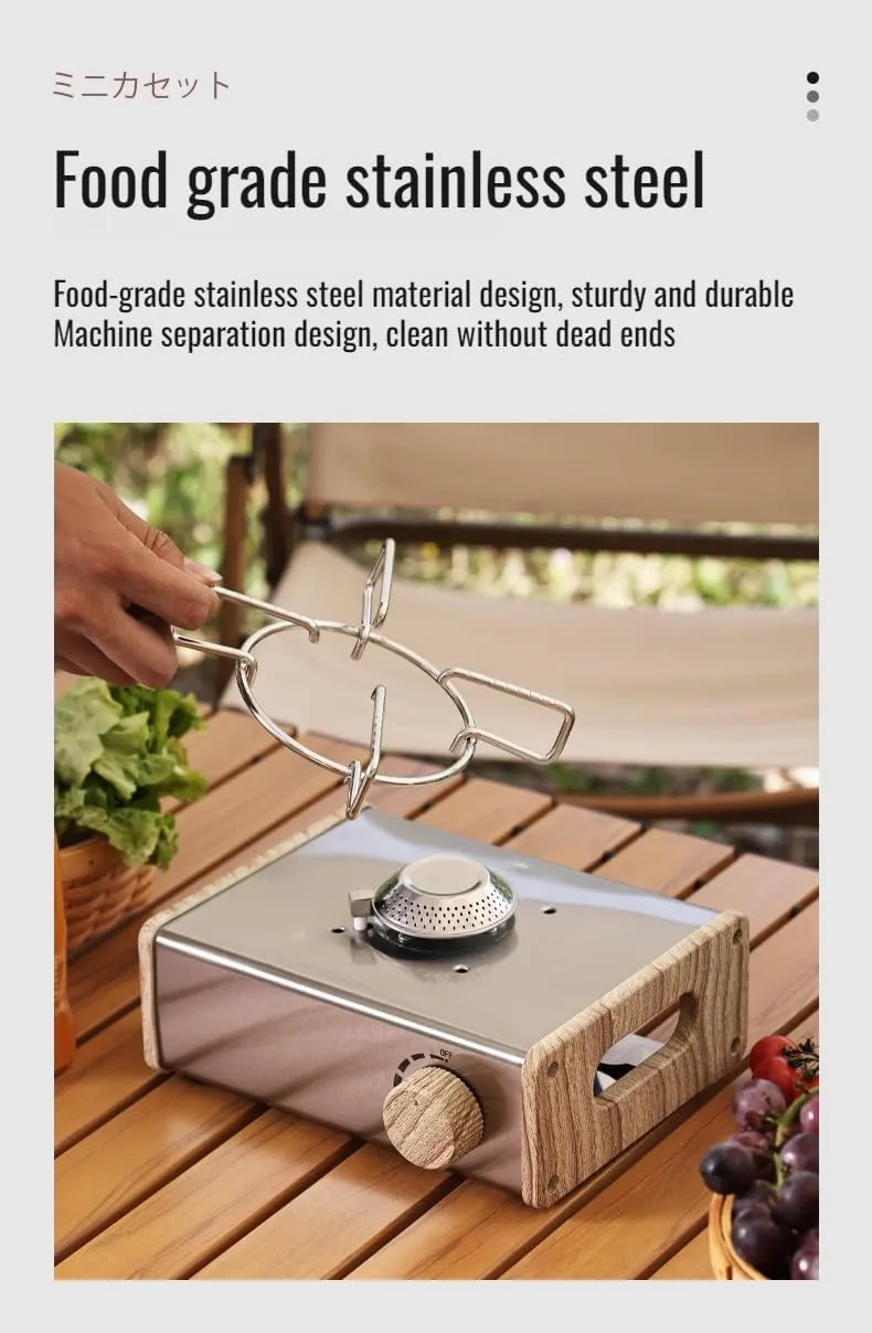 [Mokcoliy]【Portable Camping Stove】High-Power -Light Gas Cooker for Outdoor Cooking, 2-in-1 Mini Butane Stove with Windproof Design | Compact Square Grill for Hiking, BBQ & Backpacking (for s)