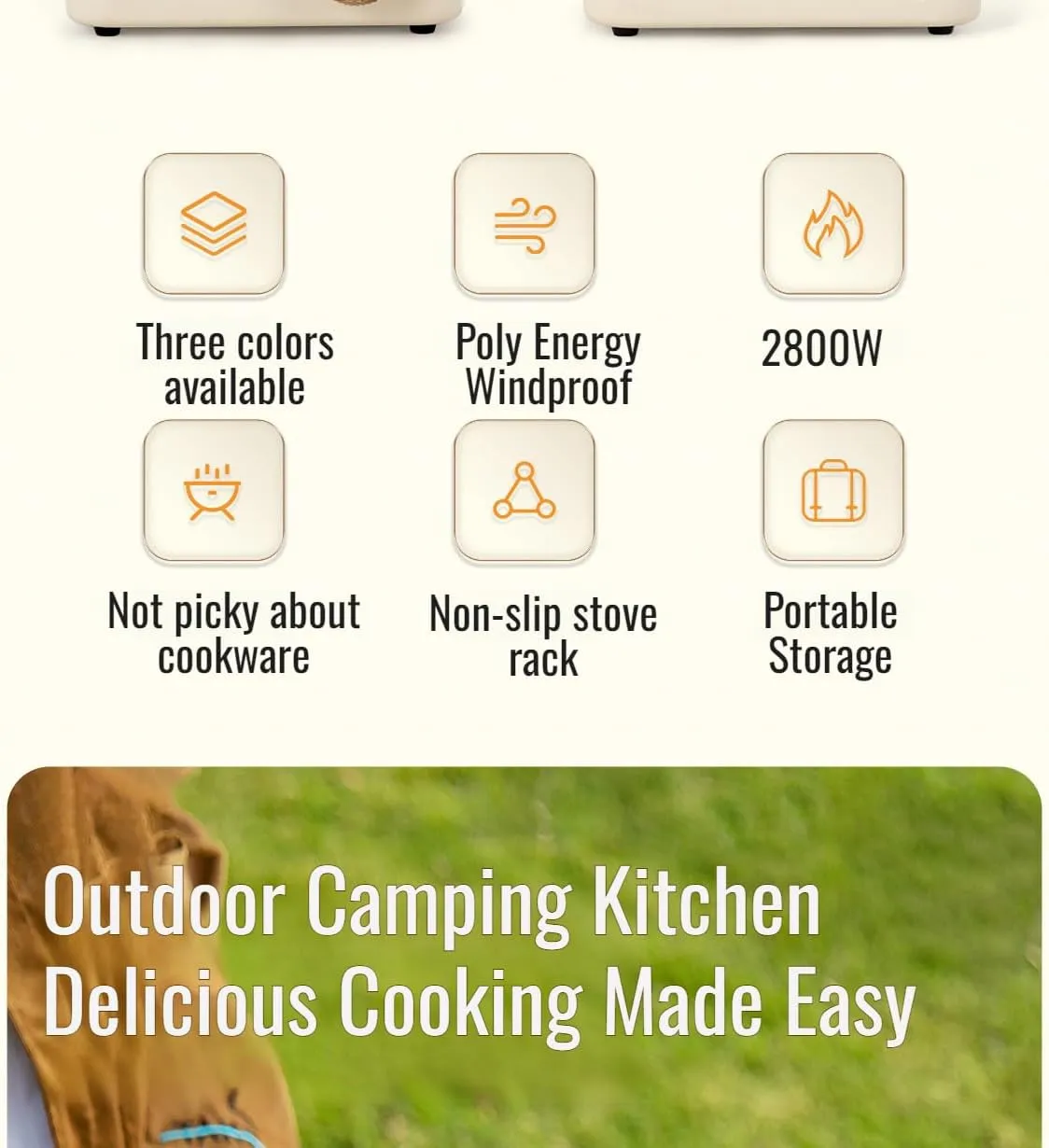 [Mokcoliy]【Portable Camping Stove】High-Power -Light Gas Cooker for Outdoor Cooking, 2-in-1 Mini Butane Stove with Windproof Design | Compact Square Grill for Hiking, BBQ & Backpacking (for s)