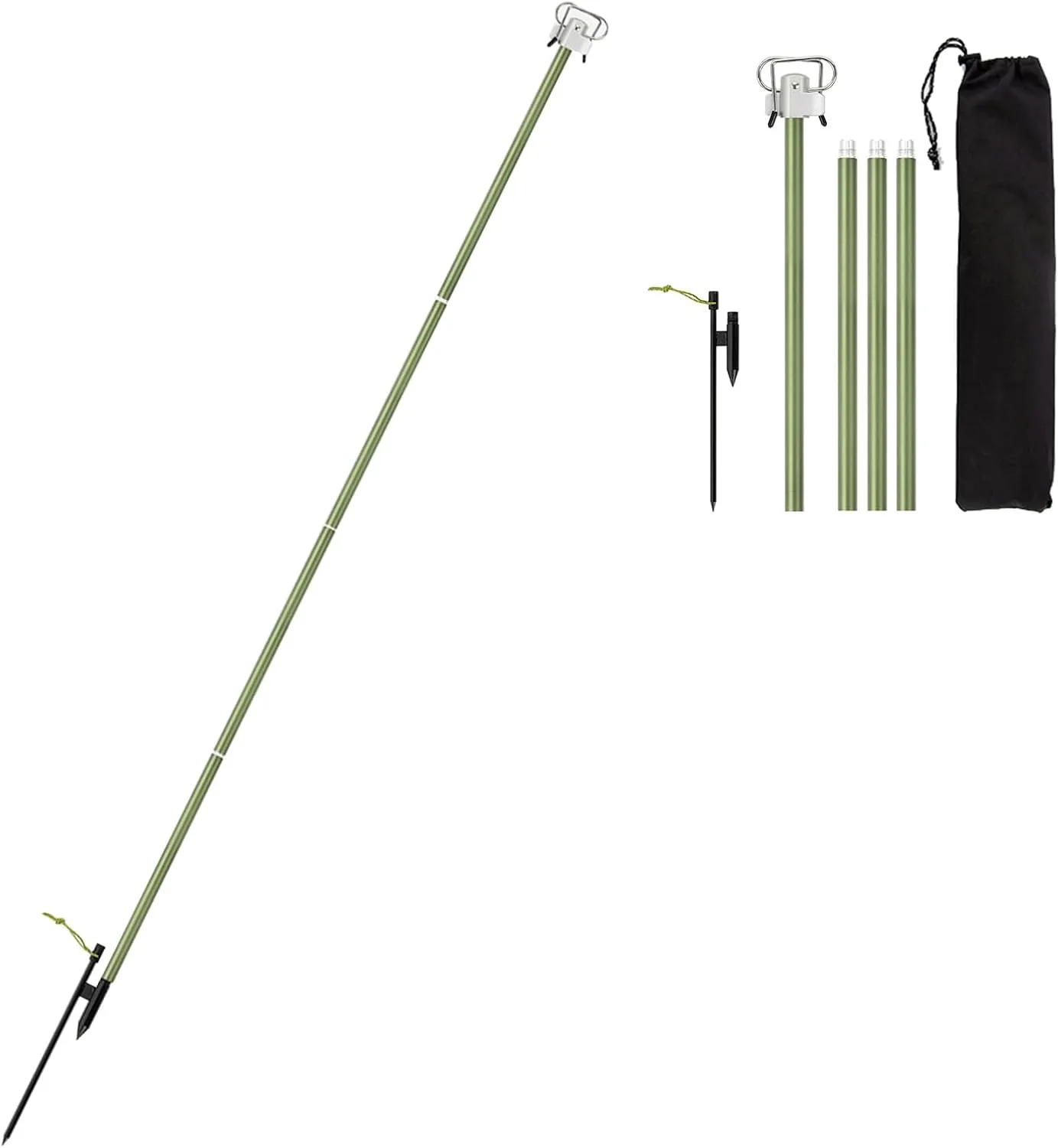 Monopods, Portable Camping Folding Lamp Pole Lightweight Collapsible Aluminum Lantern Stand Outdoor Light Hanger Holder Stick for Camping Hiking Fishing Garden BBQ
