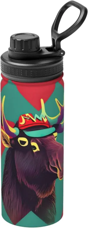 Moose Sports Insulated Water Bottle - Premium 18 oz. Stainless Steel Hydration Bottle for Outdoor Enthusiasts