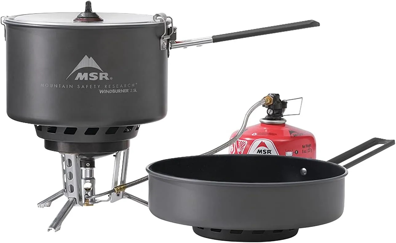 MSR WindBurner Combo Windproof Camping and Backpacking Stove and Cookware System 2.5L/1.5L