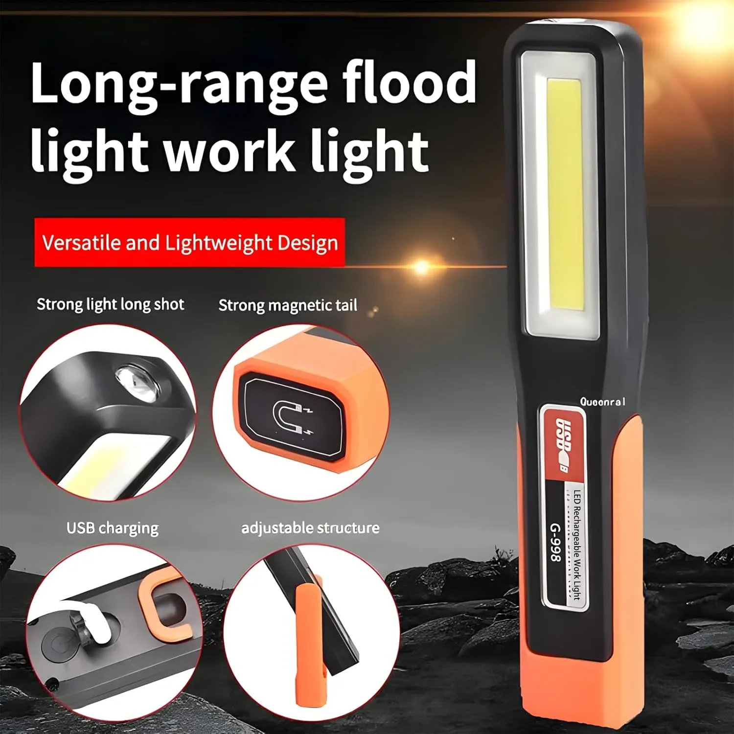 Multi-Function Magnetic Pocket Lamp,LED Work Light,COB LED Work Flashlight,360° Rotation,Versatile Lighting for Repairs, Outdoors,Christmas Gifts, Stocking Stuffers Mens Gifts (2 pcs)