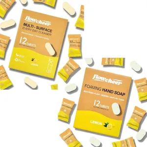 Multi-Surface Cleaner Refills Tablet-12 Pack & Foaming Hand Soap Tablet Refills 12 Pack Cleaning Supplies Lemon