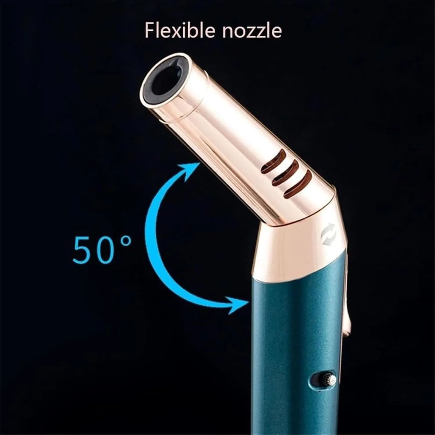 Multifunctional Windproof Portable Lighter, Adjustable Jet Flame Torch Lighter, Inflatable Metal Inflatable Elbow Lighter, Lockable Lighter with Viewing Window, Suitable for Outdoor Camping Equipment
