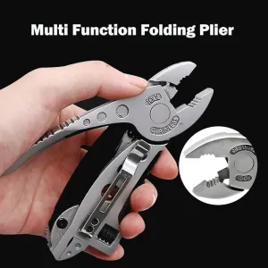 Multitool Pliers, 3 in 1 Pocket Knife, Wrench, Wire Cutter Multitool for Outdoor, Survival, Camping, Stainless Steel Foldable Multi Function Tools Adjustable Wrench Pliers