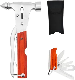 Multitool Safety Hammer，Emergency Escape Hammer Tool，Car Window Break Tool，15 in 1 Survival Gear
