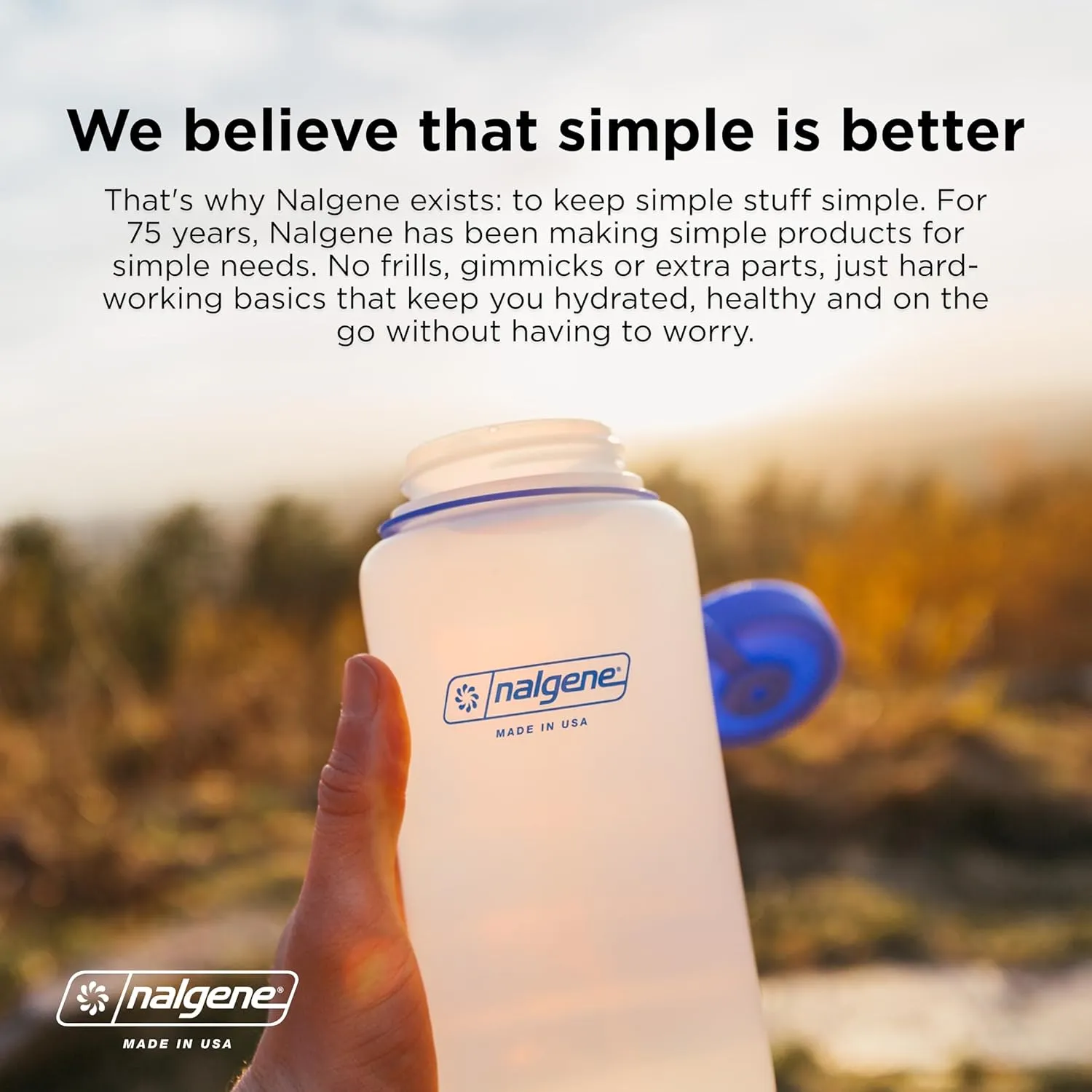 Nalgene Sustain Tritan BPA-Free Water Bottle Made with Material Derived from 50% Plastic Waste (Using ISCC Certified Mass Balance), 16 OZ, Narrow Mouth, Purple