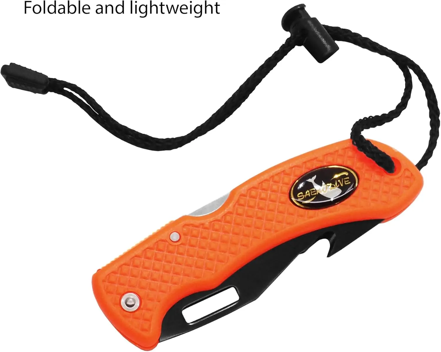 Nami Folding Knife - Wrist Lanyard, Saltwater Resistant - Scuba Diving, Spearfishing, Fishing, Hunting, Camping Gear (Green/S.S.)