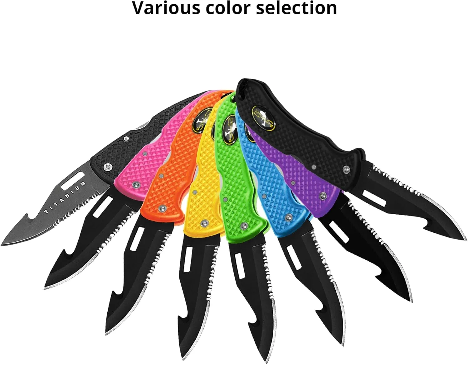 Nami Folding Knife - Wrist Lanyard, Saltwater Resistant - Scuba Diving, Spearfishing, Fishing, Hunting, Camping Gear (Green/S.S.)