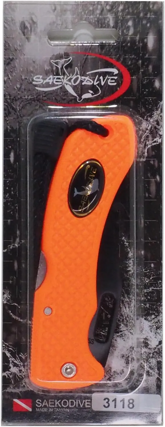 Nami Folding Knife - Wrist Lanyard, Saltwater Resistant - Scuba Diving, Spearfishing, Fishing, Hunting, Camping Gear (Green/S.S.)