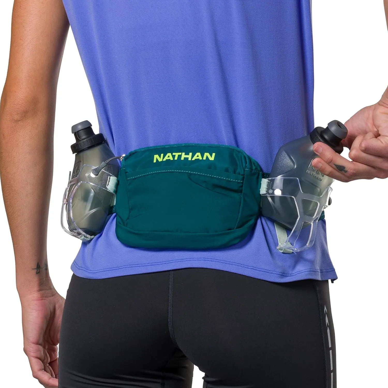 Nathan Running Belt Hydration with Flasks, Storage Pockets, Trail Mix Plus, Running Water Bottle Belt, Insulated, Walking, Hiking
